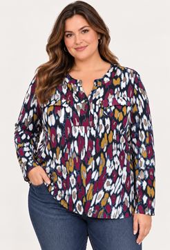 Picture of V NECK QUALITY BLOUSE BUTTONED